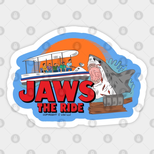 Jaws: The Ride Sticker by DeepDiveThreads